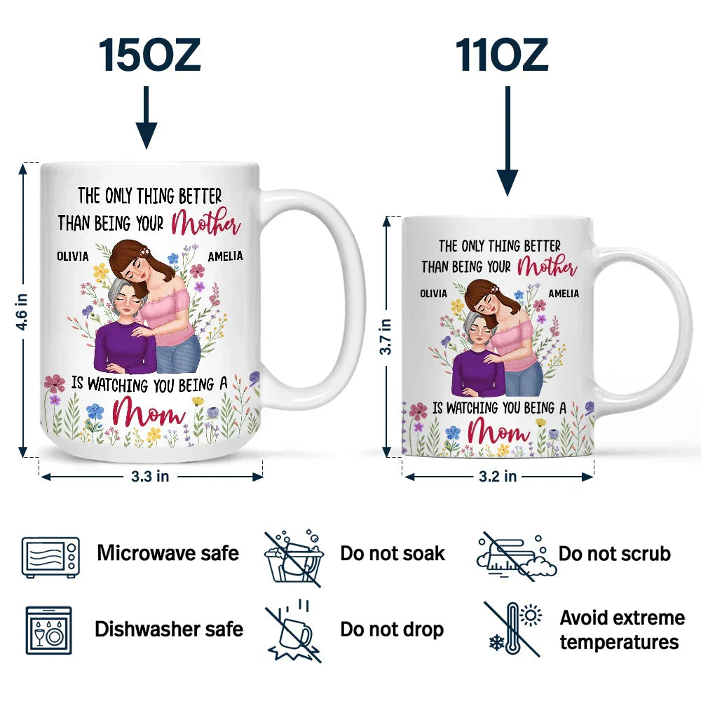 Personalized Mom Mug 'The Only Thing Better Than Being Your Mother is Watching You Being a Mom' Custom Gift for Mother or Daughter