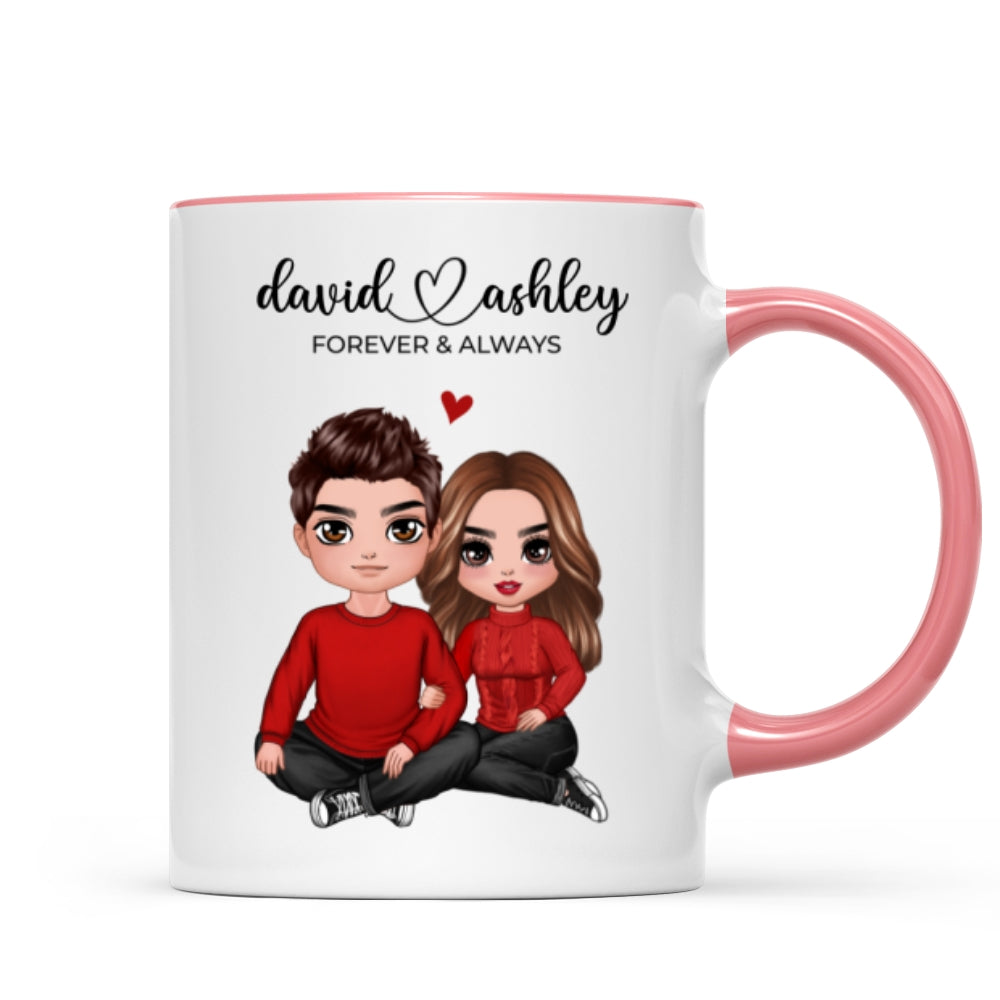 Couple Sitting Forever And Always Personalized Mug