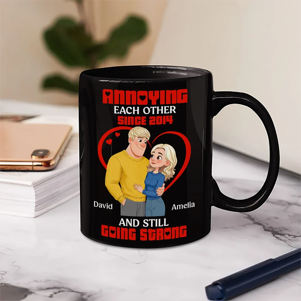 Annoying Each Other Hugging Couple - Personalized Mug