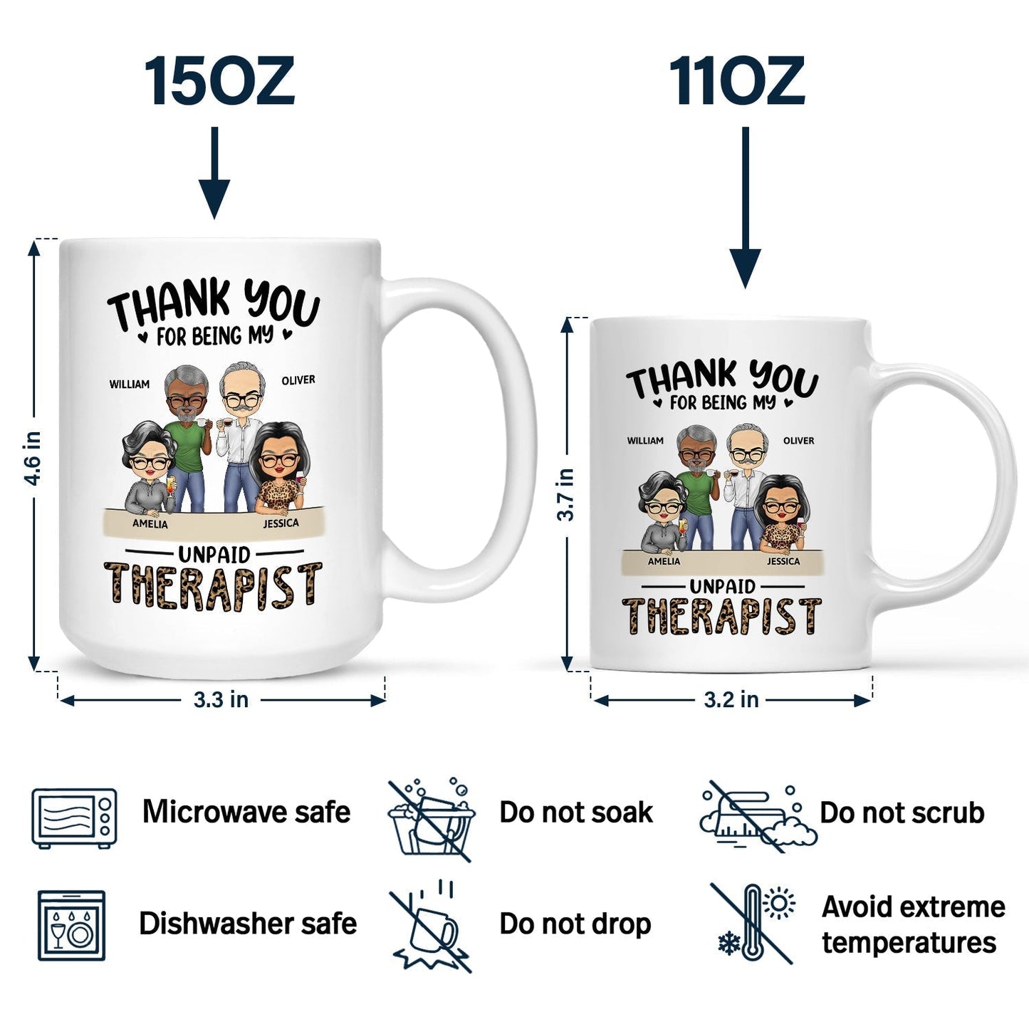 Thank You For Being My Emotional Coworker - Gifts For Colleagues, Besties - Personalized Mug