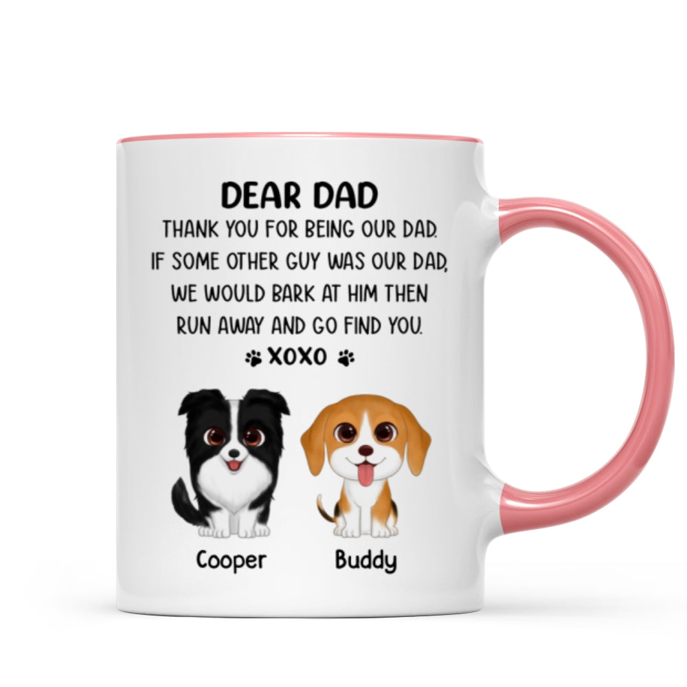 Watercolor Cute Dogs Dear Dog Dad Thank You XOXO Personalized Mug