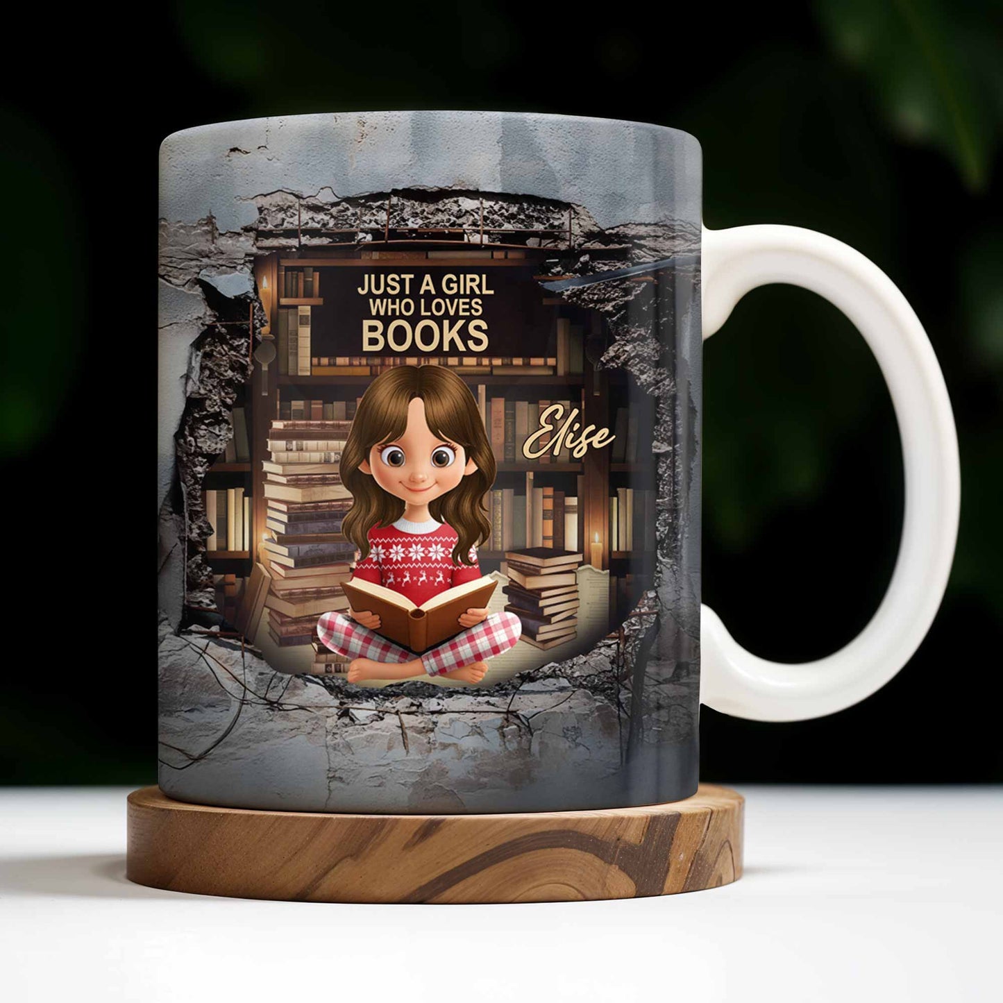 Just A Girl Who Loves Books And Reading - Personalized Custom Coffee Mug - BLV060_MG