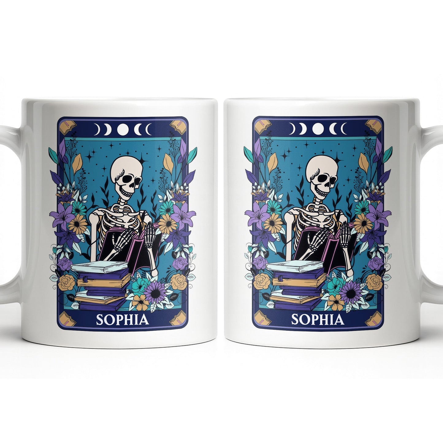 Enjoy Every Moment With Books And Flowers - Personalized Custom Coffee Mug - BLV079_MG