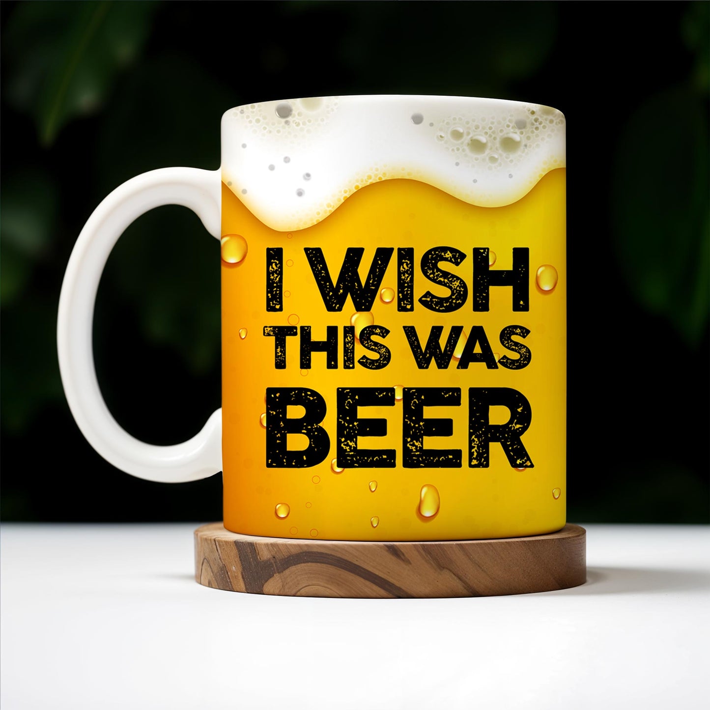 I Wish This Was Beer Mug Design - Personalized Custom Coffee Mug - BST122_MG