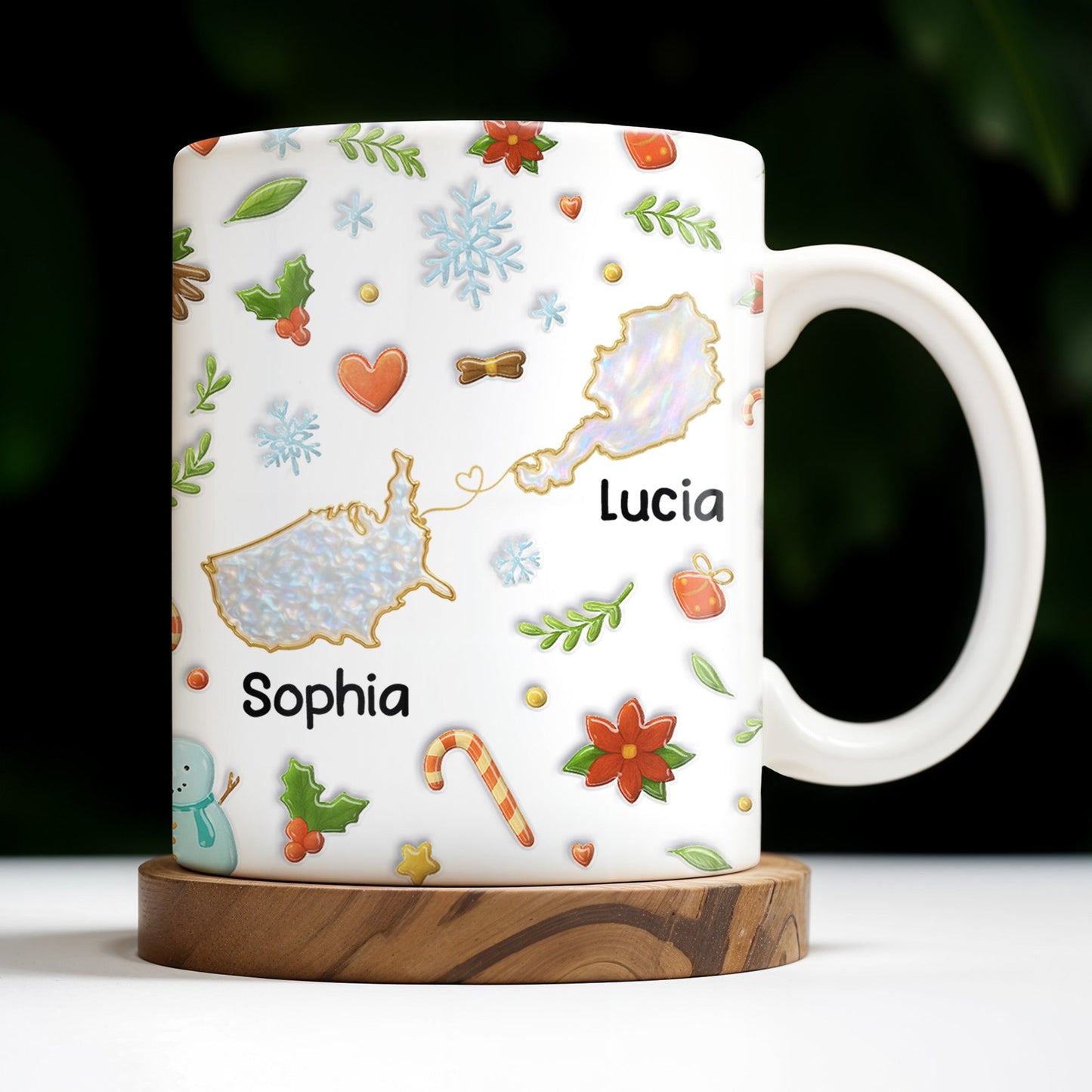 You Seriously Live Too Far, Countries Map And Hearts Design - Personalized Custom Coffee Mug - BST422_MG