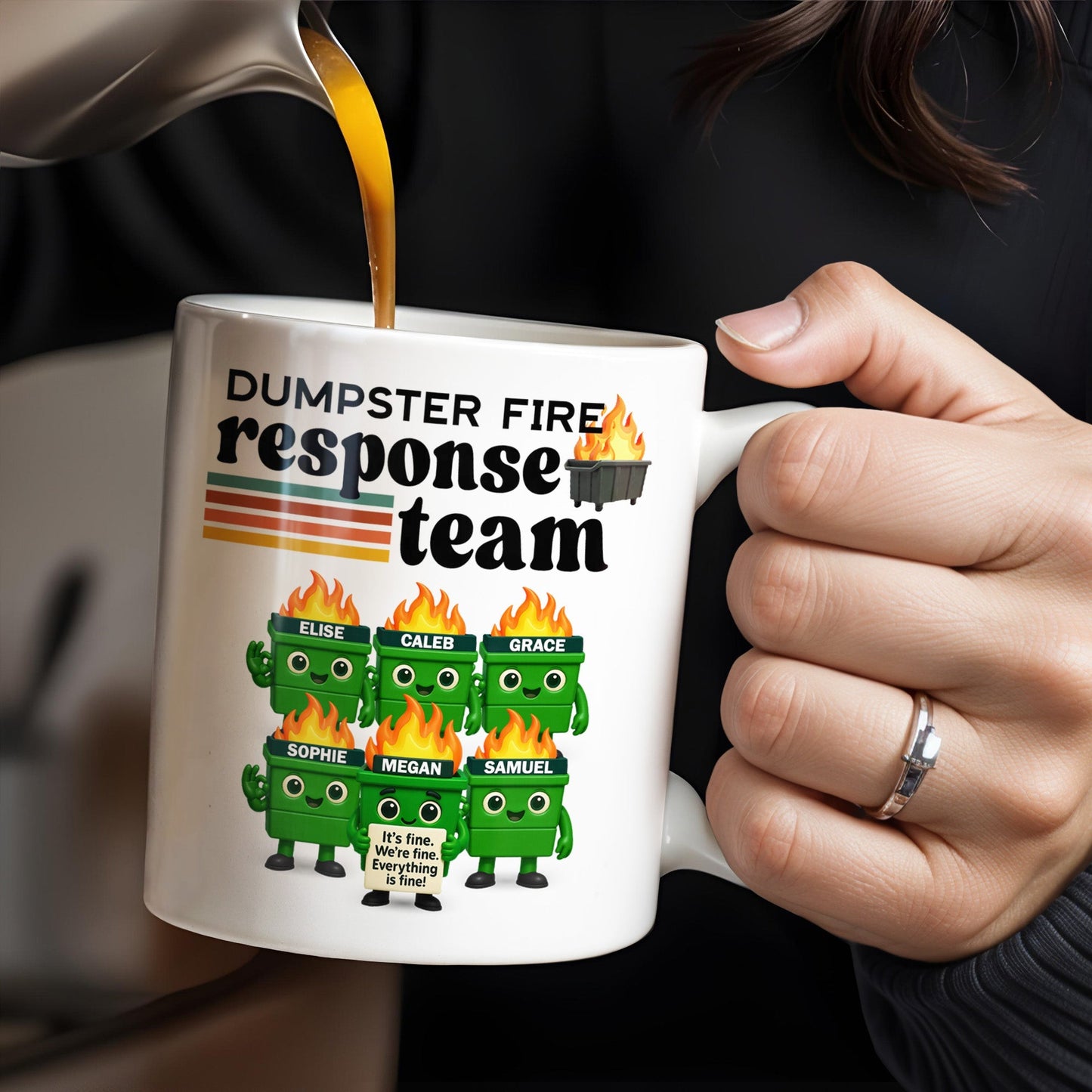 Dumpster Fire Response Team It's Fine We're Fine - Personalized Custom Coffee Mug - COL110_MG
