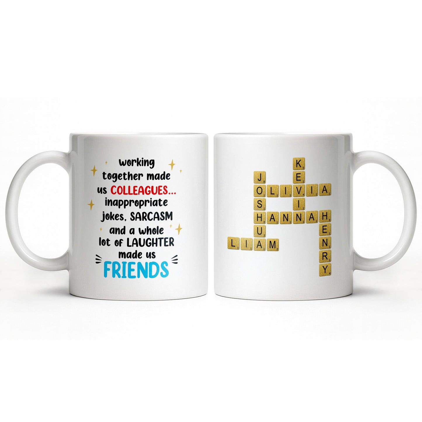 Working Together Made Us Friends Colleague Gift - Personalized Custom Coffee Mug - COL121_MG