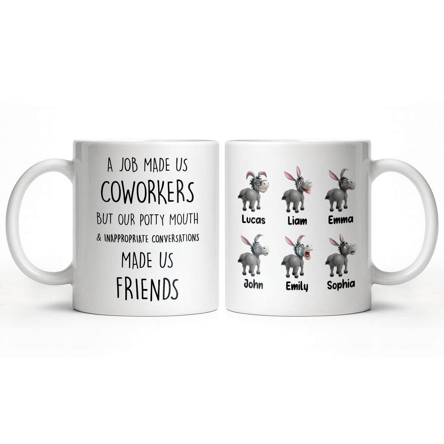 Coworkers To Friends With Potty Mouth & Conversations - Personalized Custom Coffee Mug - COL125_MG