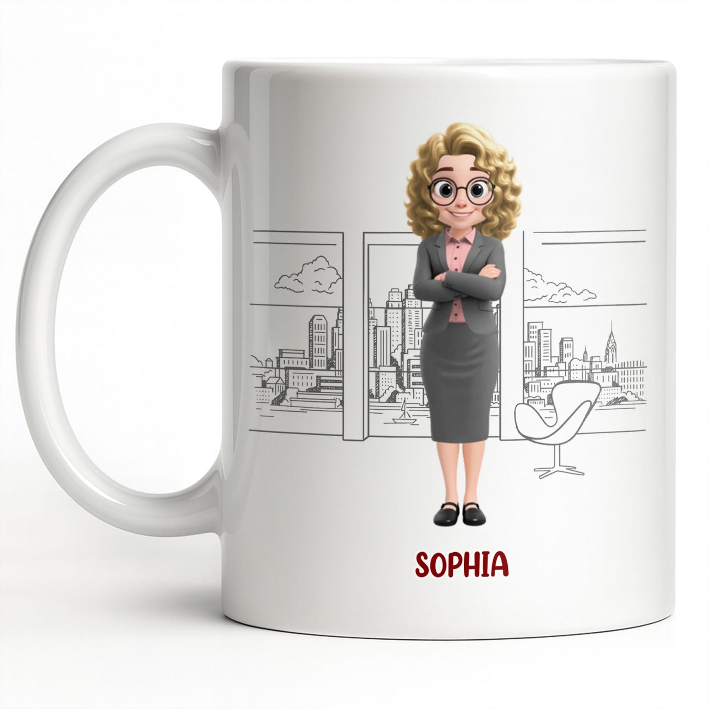 Customized Name With Professional Theme and City Skyline - Personalized Custom Coffee Mug - COL128_MG