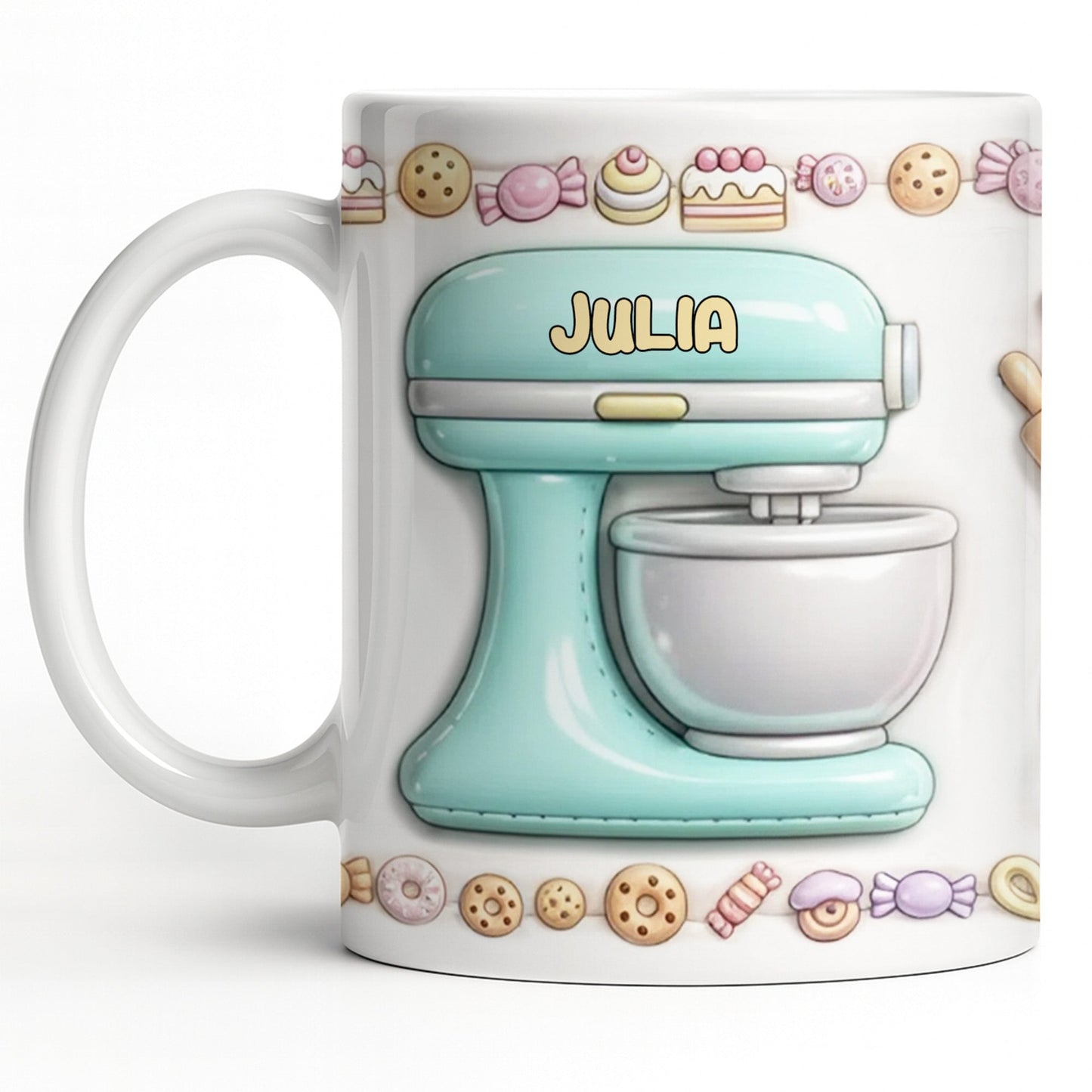 Just A Girl Who Loves Baking With Mixer And Cupcakes - Personalized Custom Coffee Mug - COOK030_MG