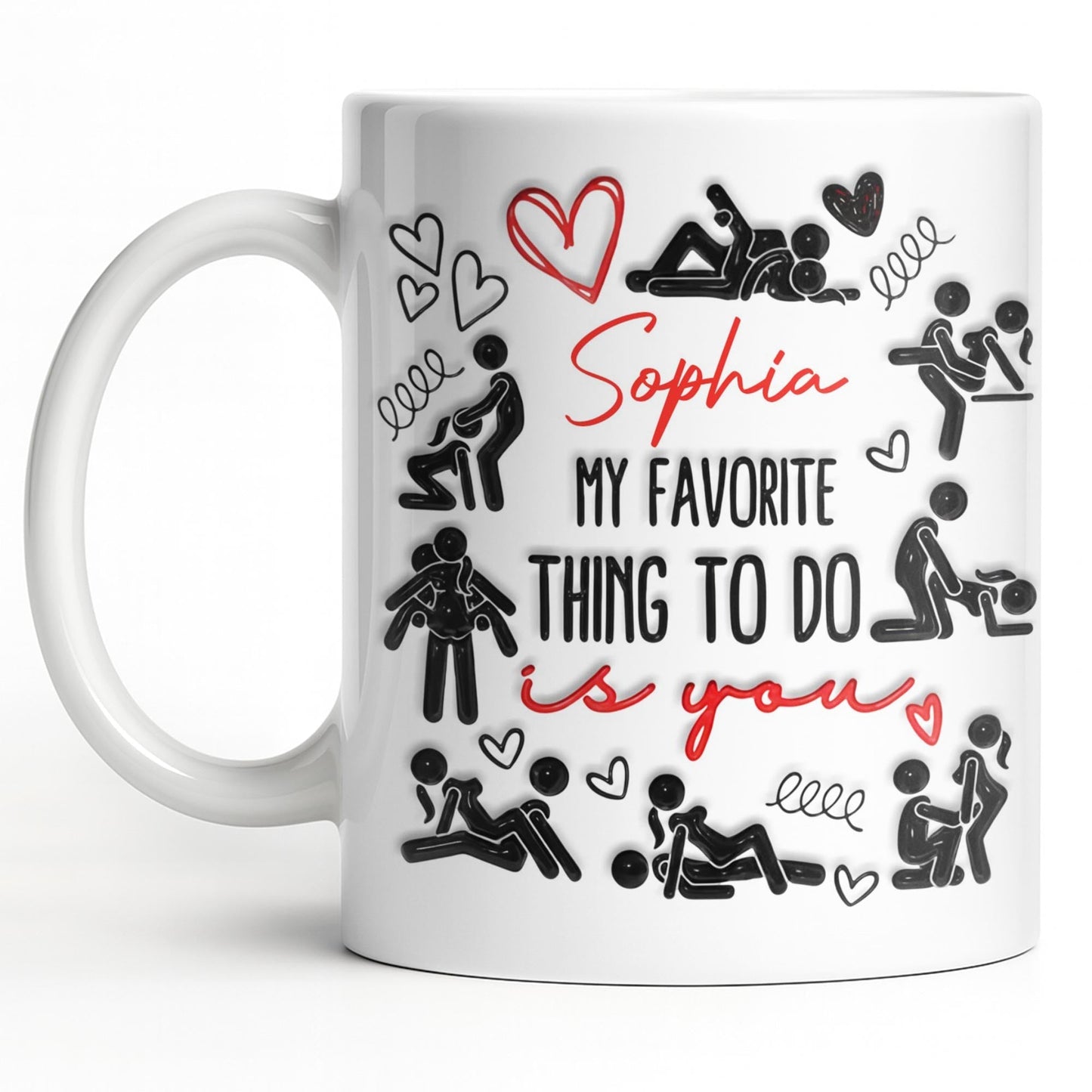 My Favorite Thing To Do Is You Hearts - Personalized Custom Coffee Mug - CPL1376_MG