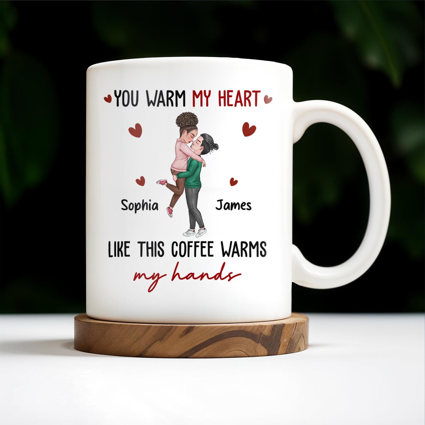 Warm My Heart Coffee Warms My Hands Mug - Personalized Custom Coffee Mug - CPL281_MG