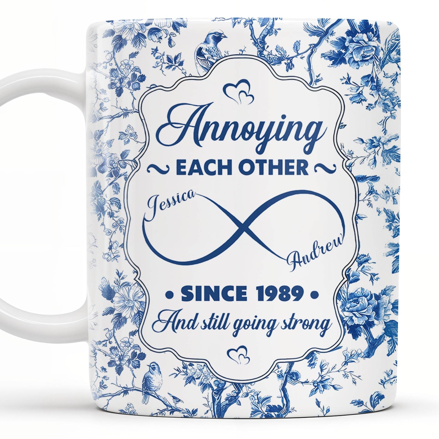 Annoying Each Other Since, Flowers and Birds Design - Personalized Custom Coffee Mug - CPL412_MG
