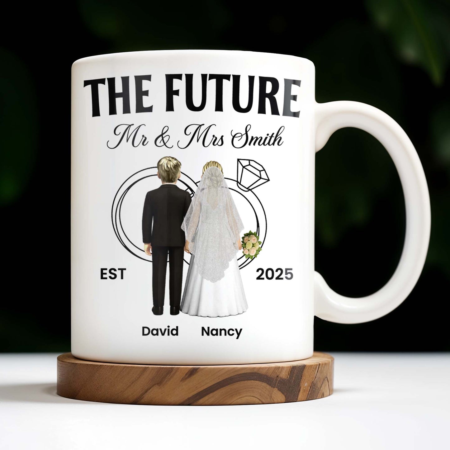 The Future Mr & Mrs, Bride And Groom - Personalized Custom Coffee Mug - CPL455_MG