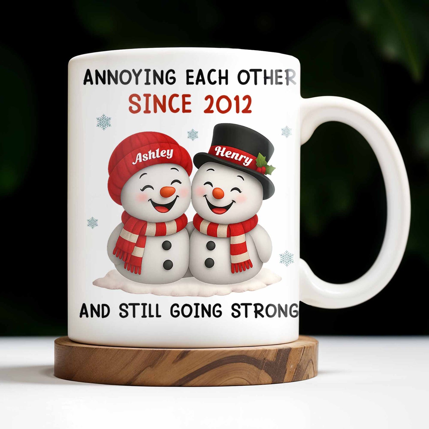 Annoying Each Other Since, Snowmen Design - Personalized Custom Coffee Mug - CPL795_MG