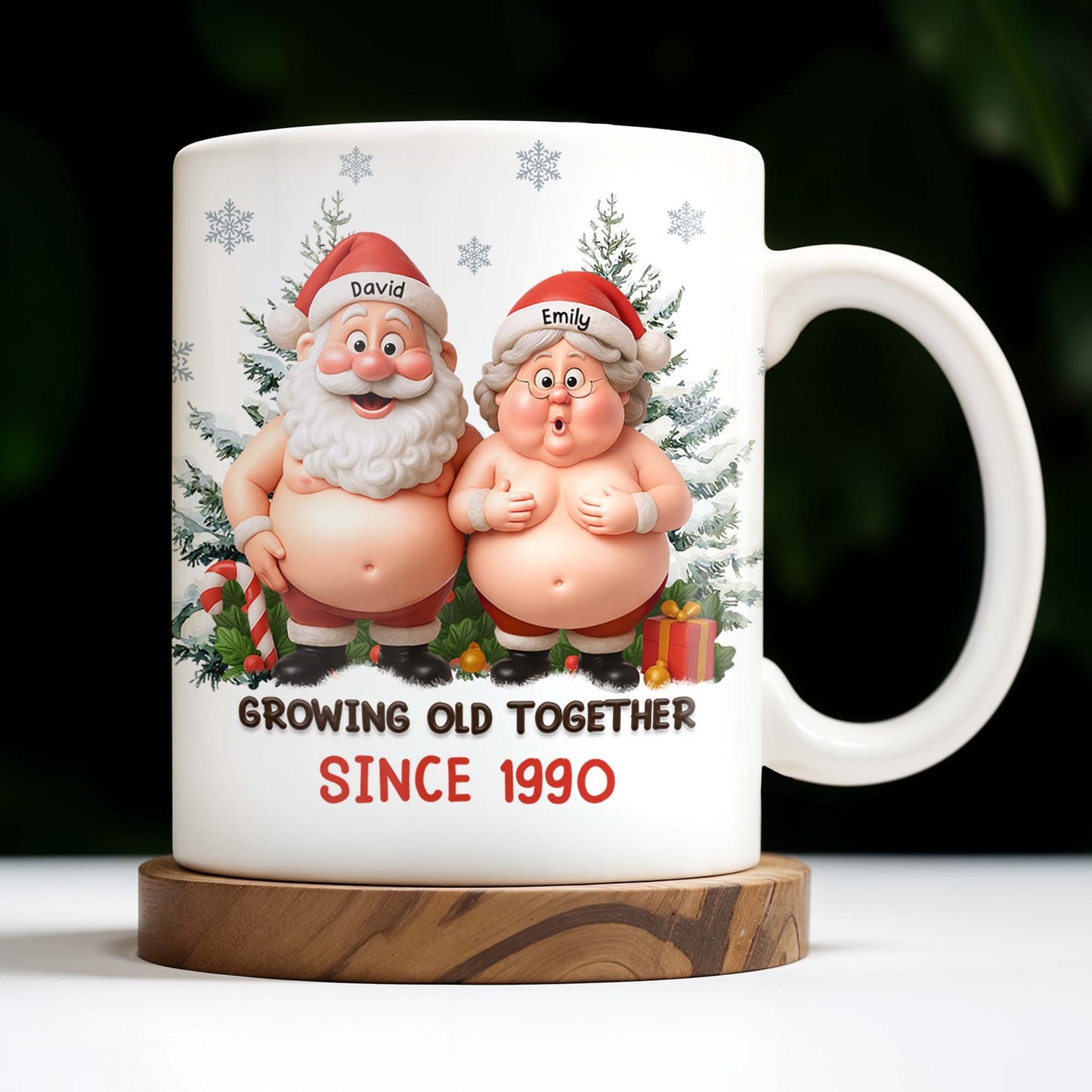Growing Old Together Santa Claus Christmas Design - Personalized Custom Coffee Mug - CPL798_MG