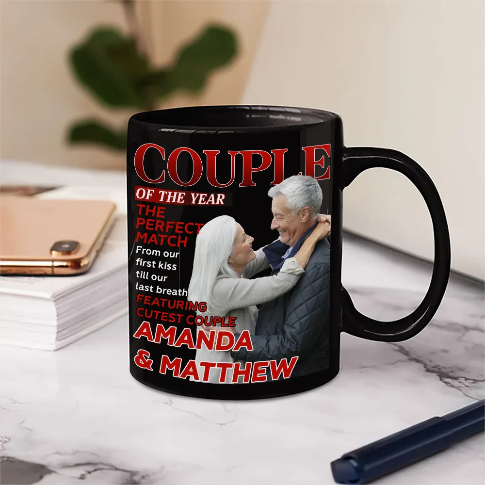 Custom Photo Couple Of The Year Magazine - Personalized Mug