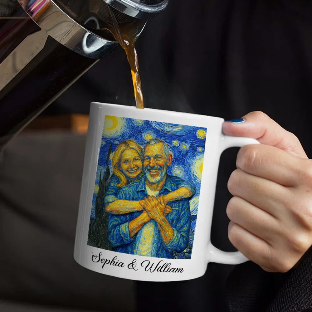 Custom Photo Starry Night Couple I Wish I Could Turn Back The Clock - Personalized Mug