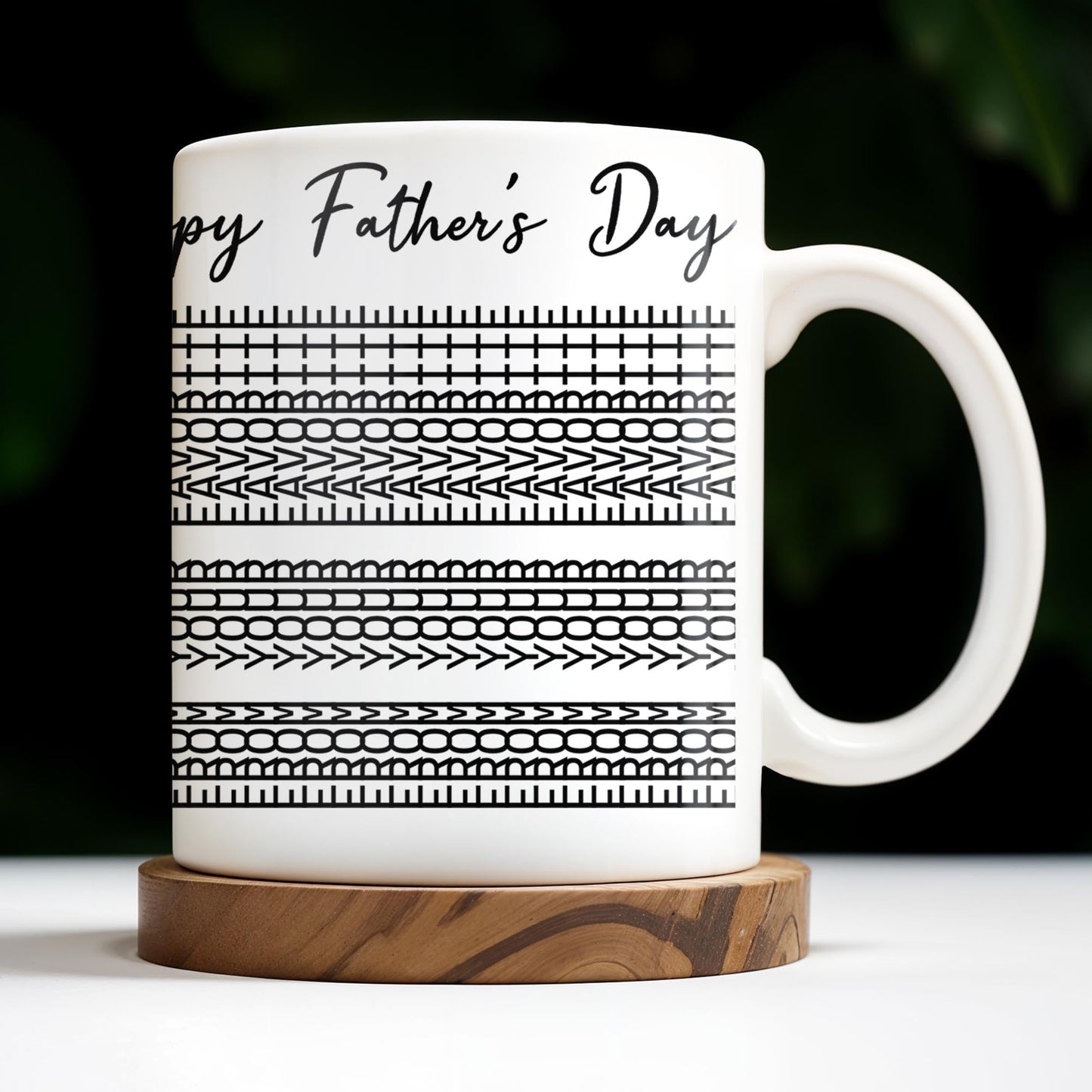 Happy Father's Day Geometric Patterns - Personalized Custom Coffee Mug - DAD216_MG