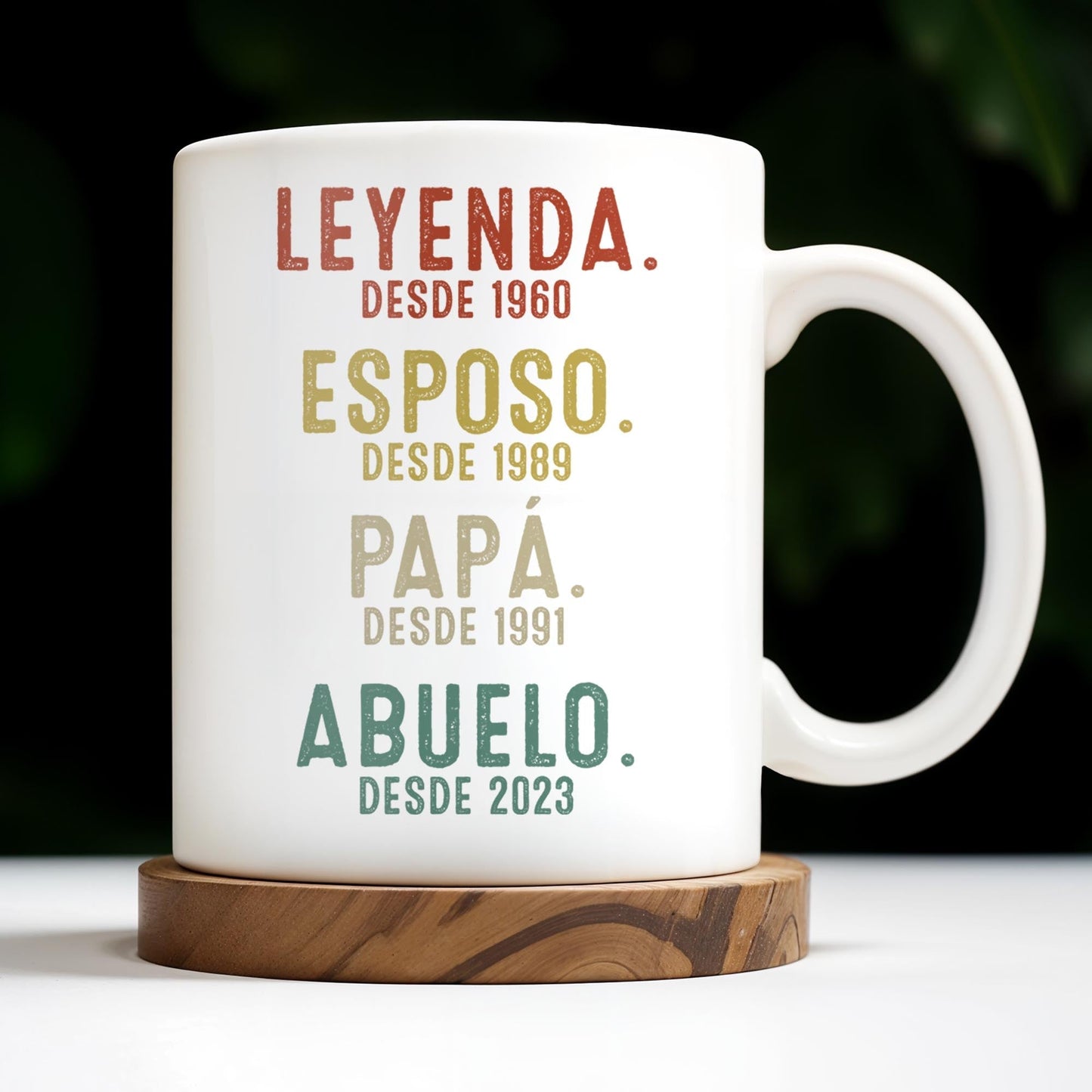 Leyenda, Esposo, Papá, Abuelo Custom Gift Mug - Personalized Custom Coffee Mug - DAD220_MG
