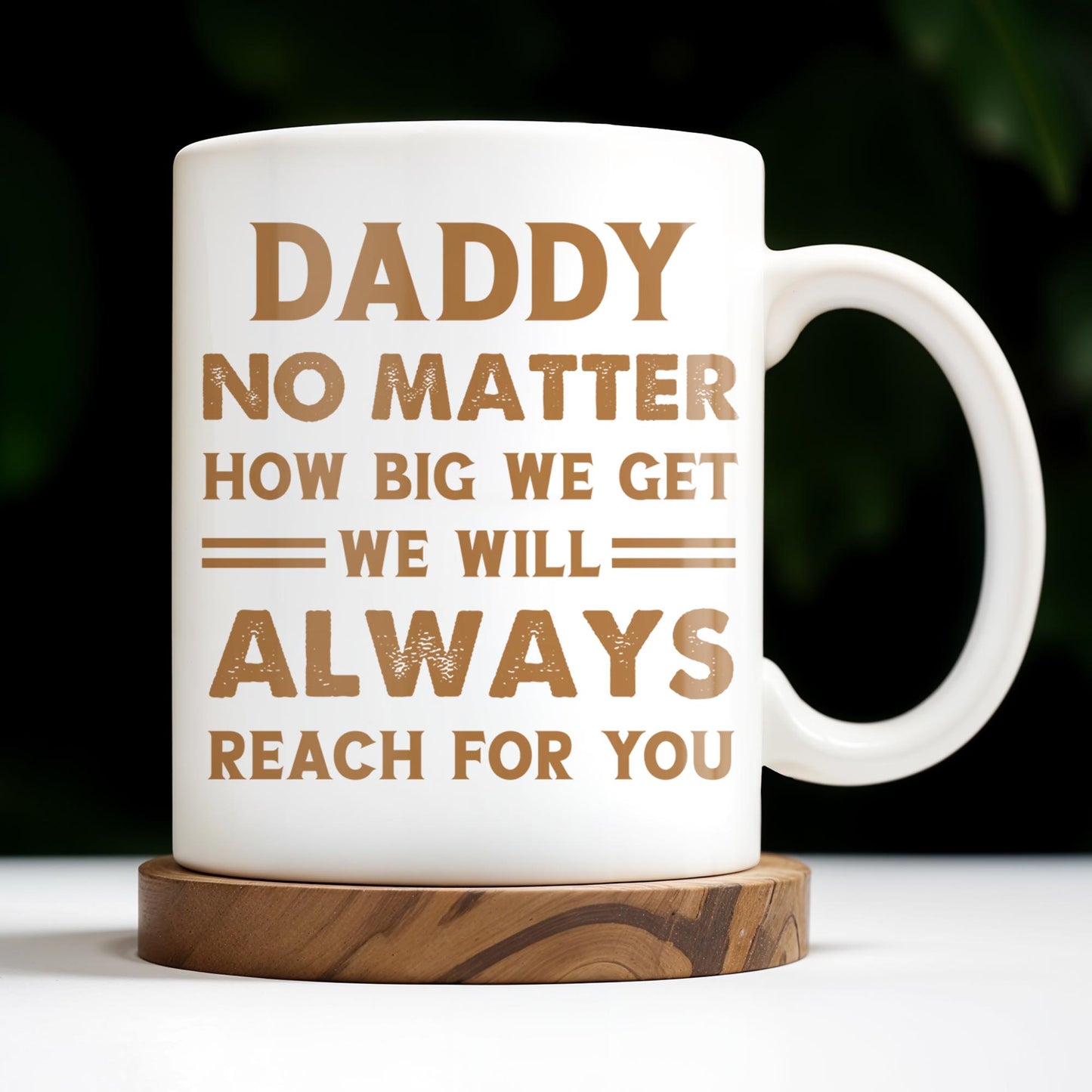 Daddy No Matter How Big We Get, Colorful Footprints - Personalized Custom Coffee Mug - DAD231_MG
