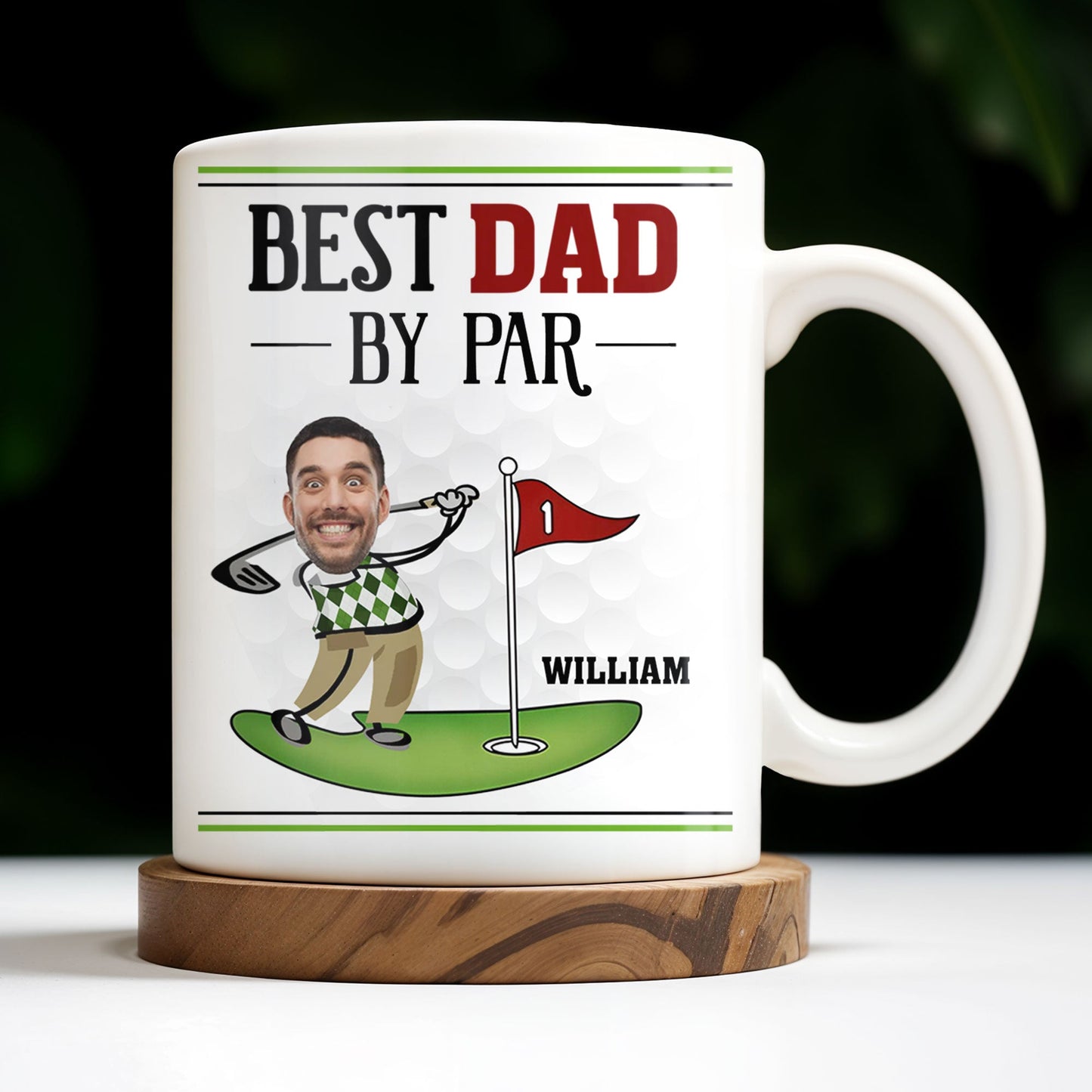 Best Dad By Par, Golf And Flag - Personalized Custom Coffee Mug - DAD257_MG