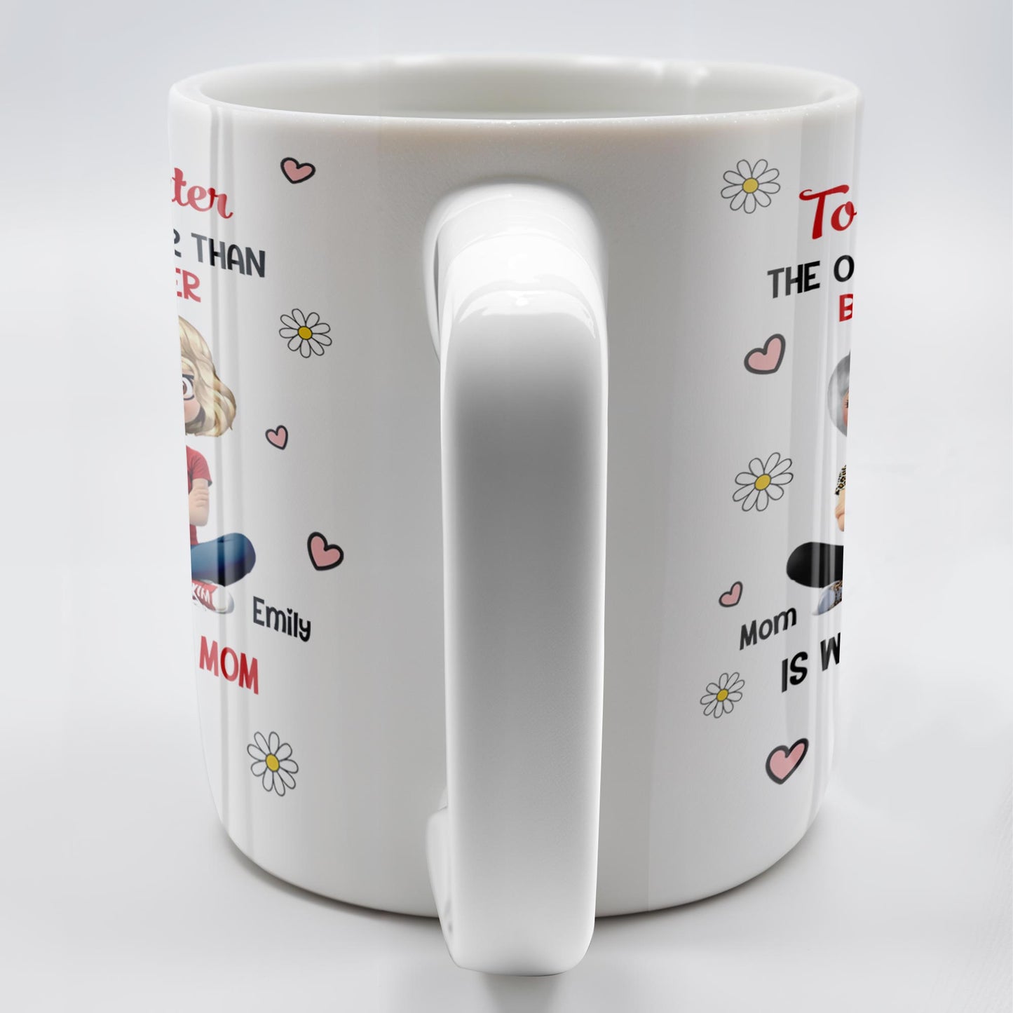 To My Daughter, The Only Thing Better Than Being Your Mother, Flowers and Hearts - Personalized Custom Coffee Mug - DAU157_MG