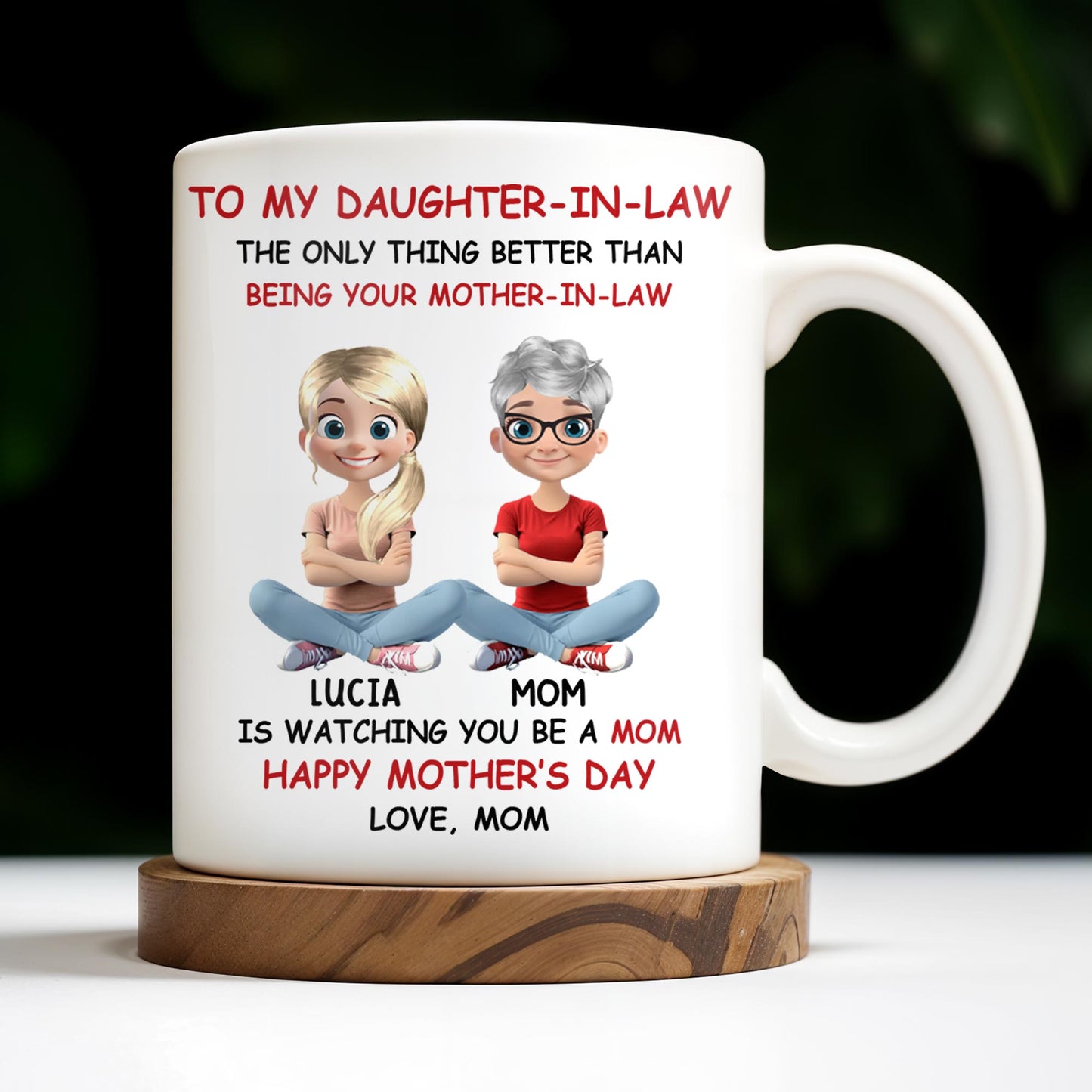 To My Daughter-In-Law The Only Thing Better Than Being Your Mother-In-Law, Mother and Daughter Characters - Personalized Custom Coffee Mug - DAU172_MG