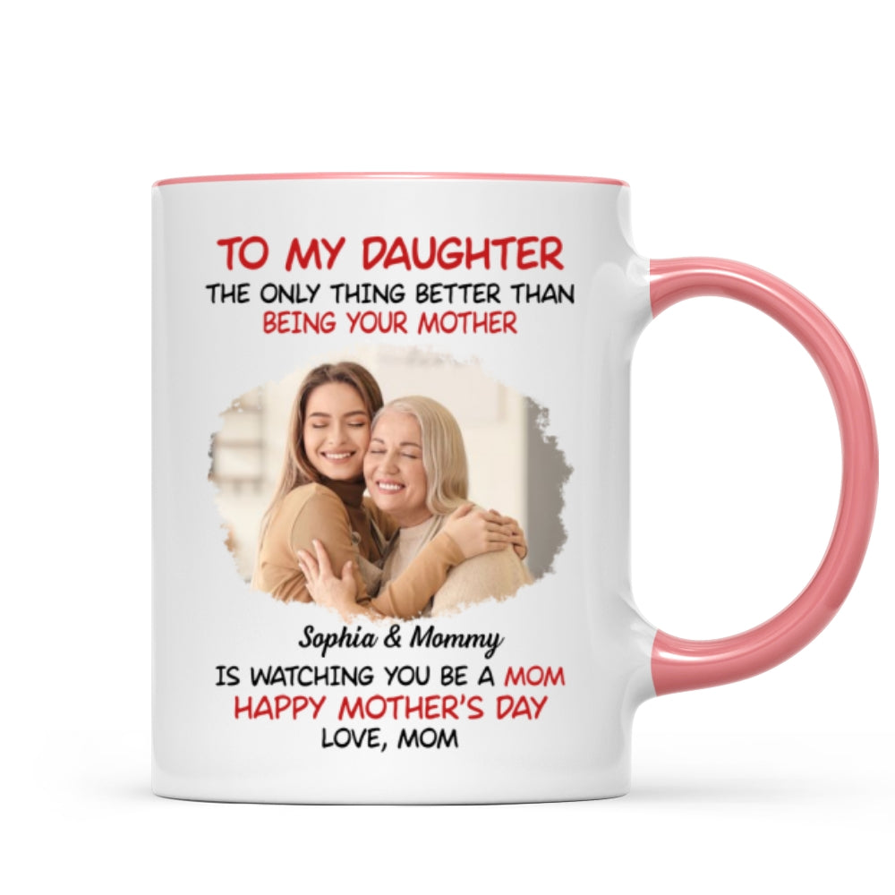 To My Daughter Photo Insert Happy Mother's Day Personalized Mug