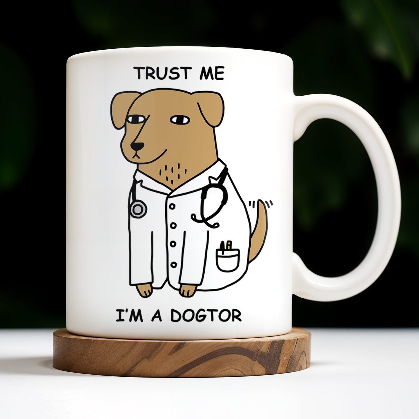 Trust Me, I'm A Dogtor, Dog With Stethoscope - Personalized Custom Coffee Mug - DOC026_MG