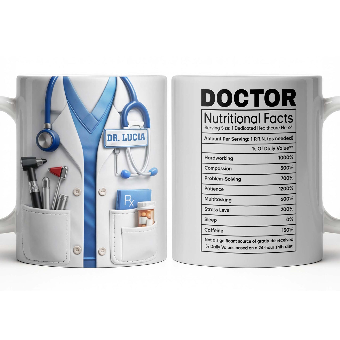 Doctor Nutritional Facts Medical Appreciation - Personalized Custom Coffee Mug - DOC095_MG