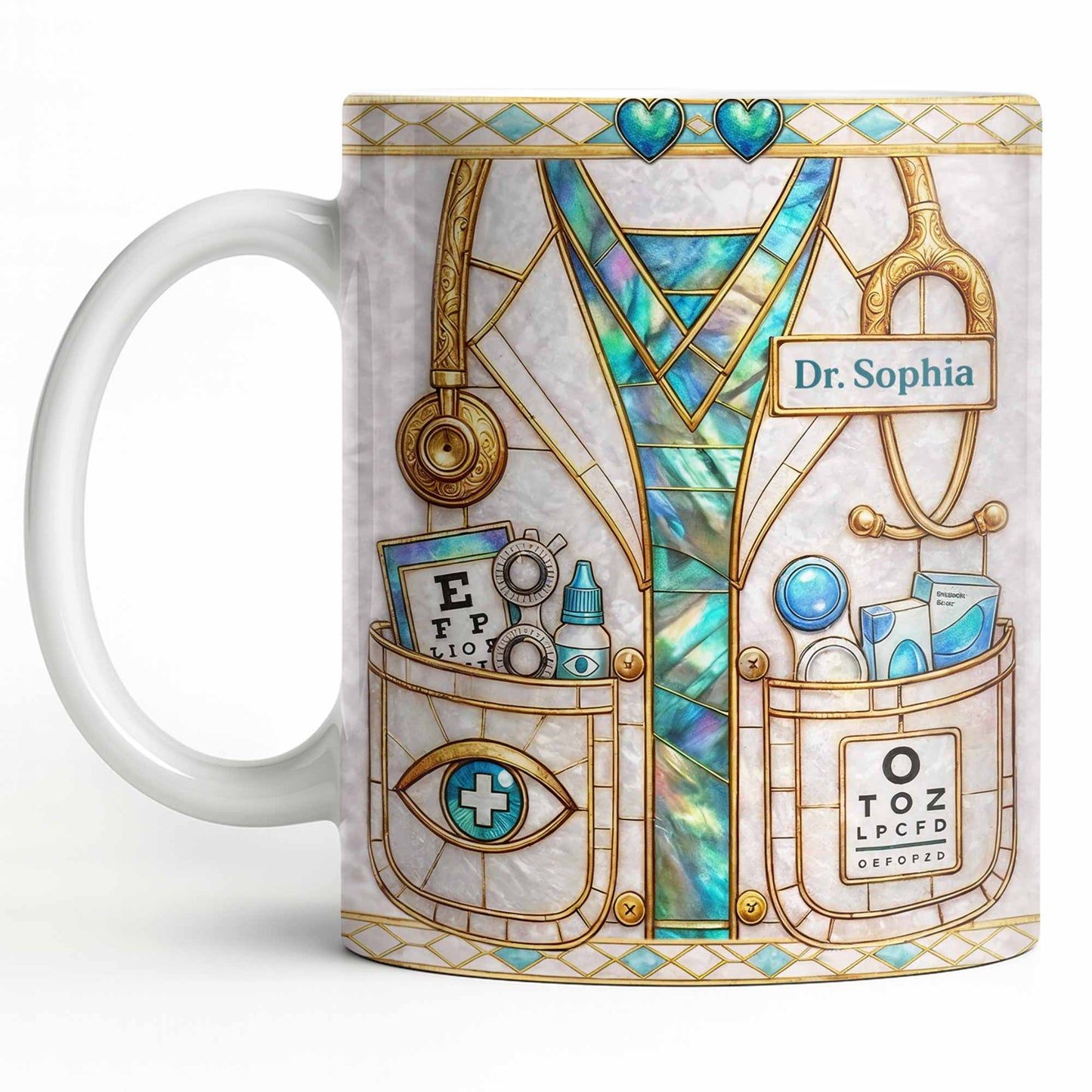 Celebrate Healthcare Professional With Medical Instruments - Personalized Custom Coffee Mug - DOC101_MG