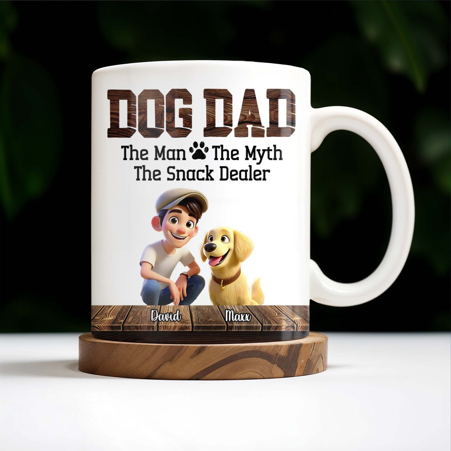 Dog Dad The Man The Myth The Snack Dealer Mug - Personalized Custom Coffee Mug - DOG019_MG