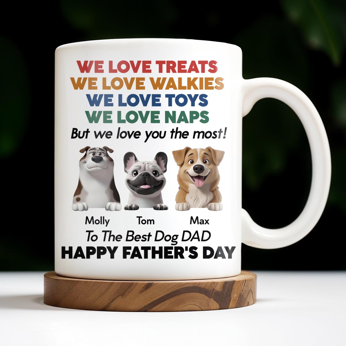 We Love Treats We Love Walkies, Dogs - Personalized Custom Coffee Mug - DOG046_MG