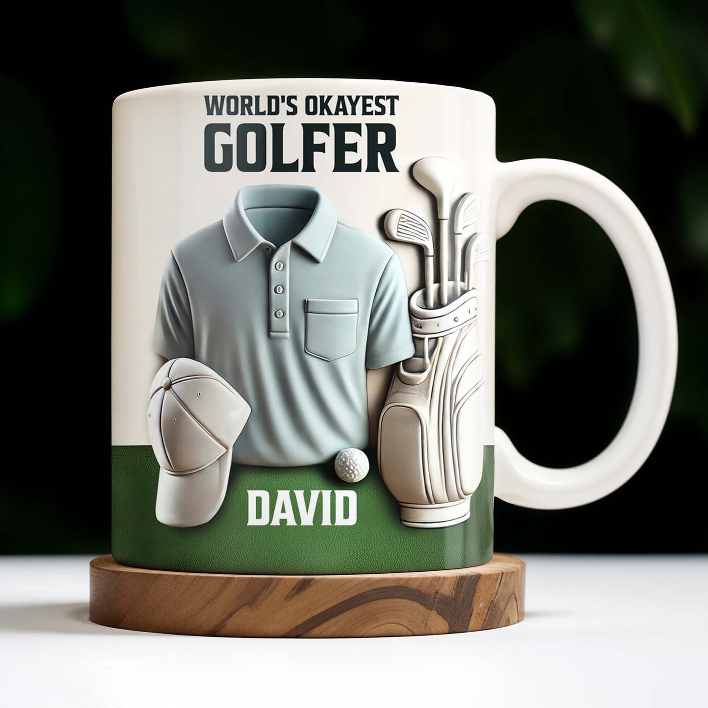 World's Okayest Golfer, Golf Shirt, Golf Clubs, Golf Cap - Personalized Custom Coffee Mug - FAM318_MG