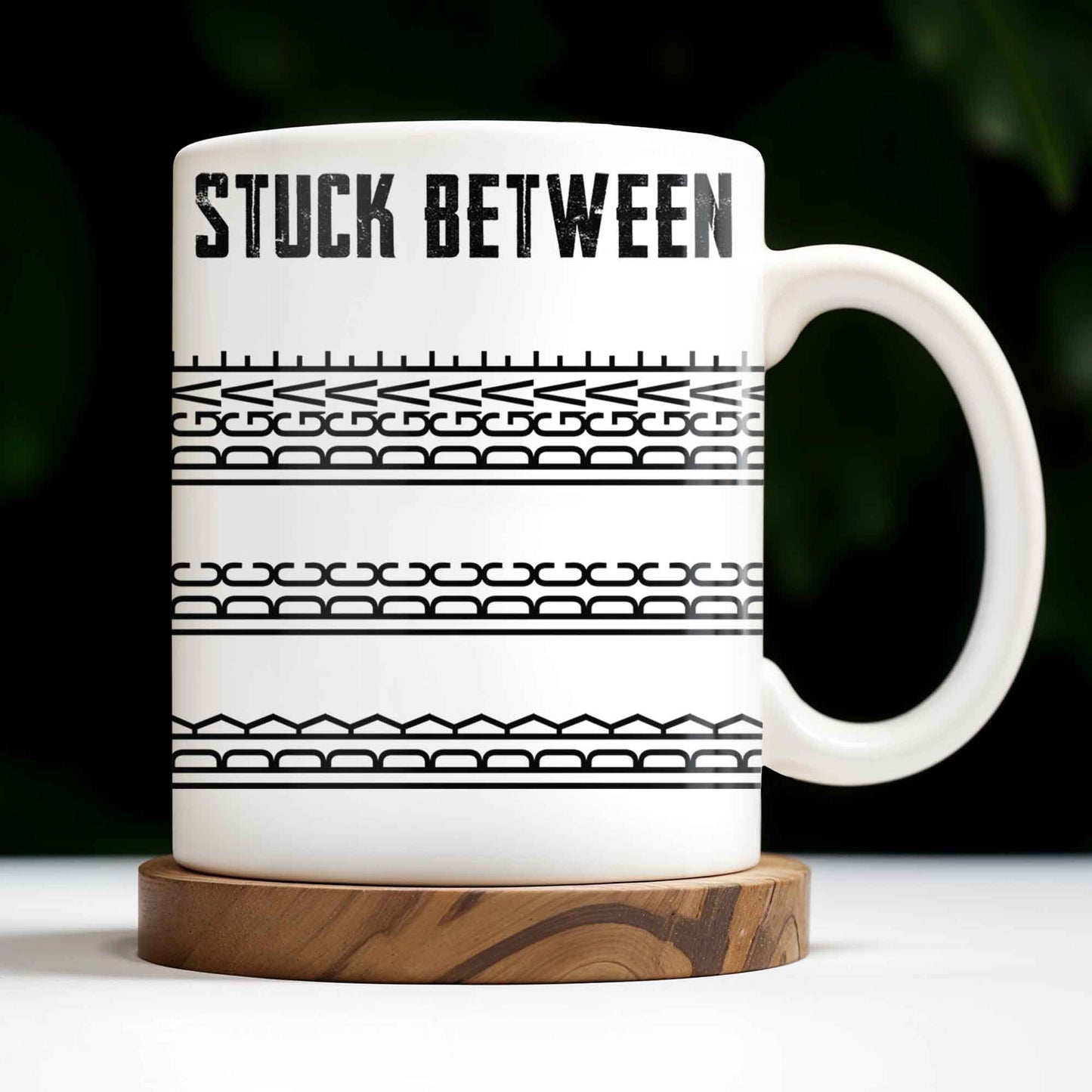 Stuck Between With Chain Link Patterns - Personalized Custom Coffee Mug - FAM384_MG