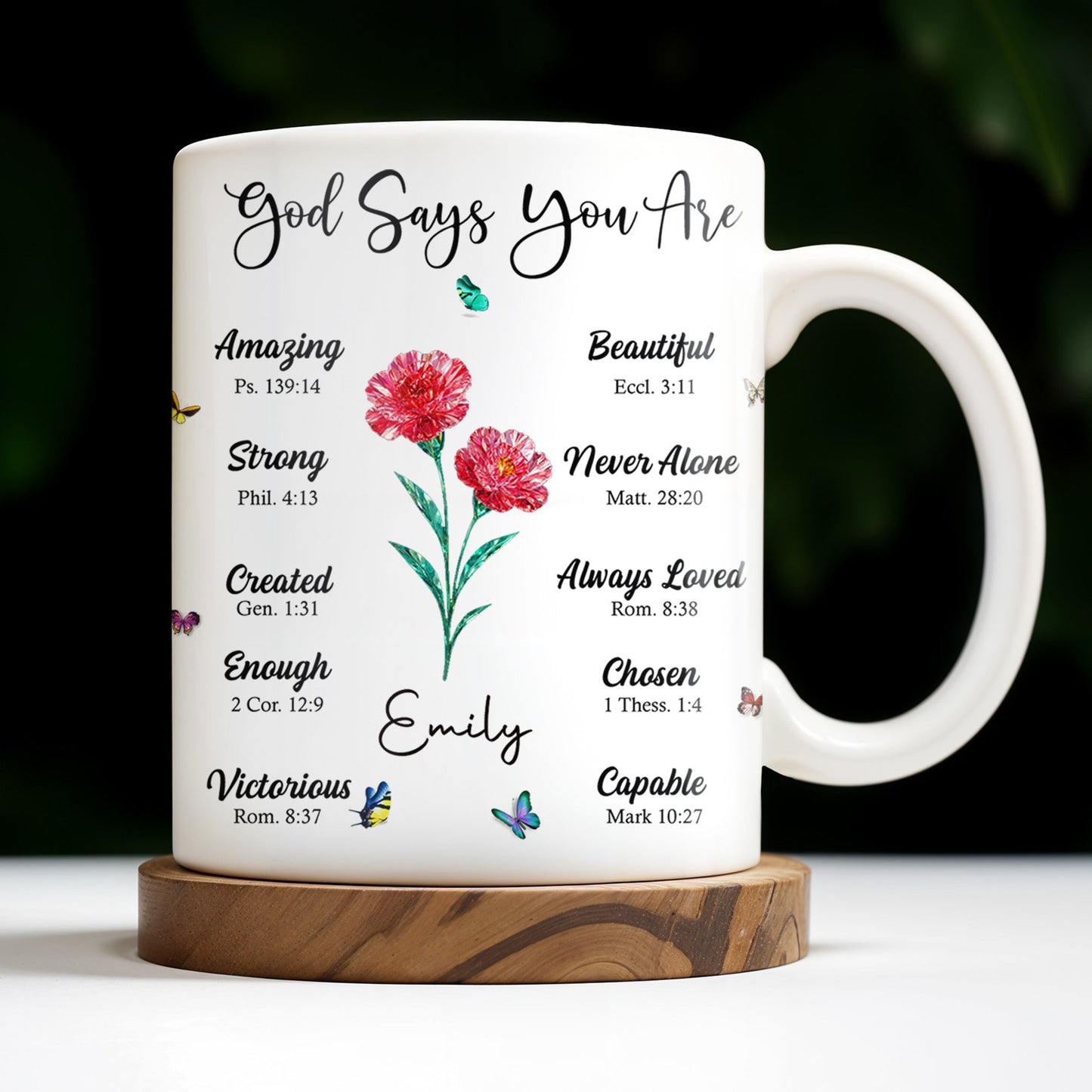 God Says You Are Amazing, Beautiful, Strong Mug - Personalized Custom Coffee Mug - FTH114_MG