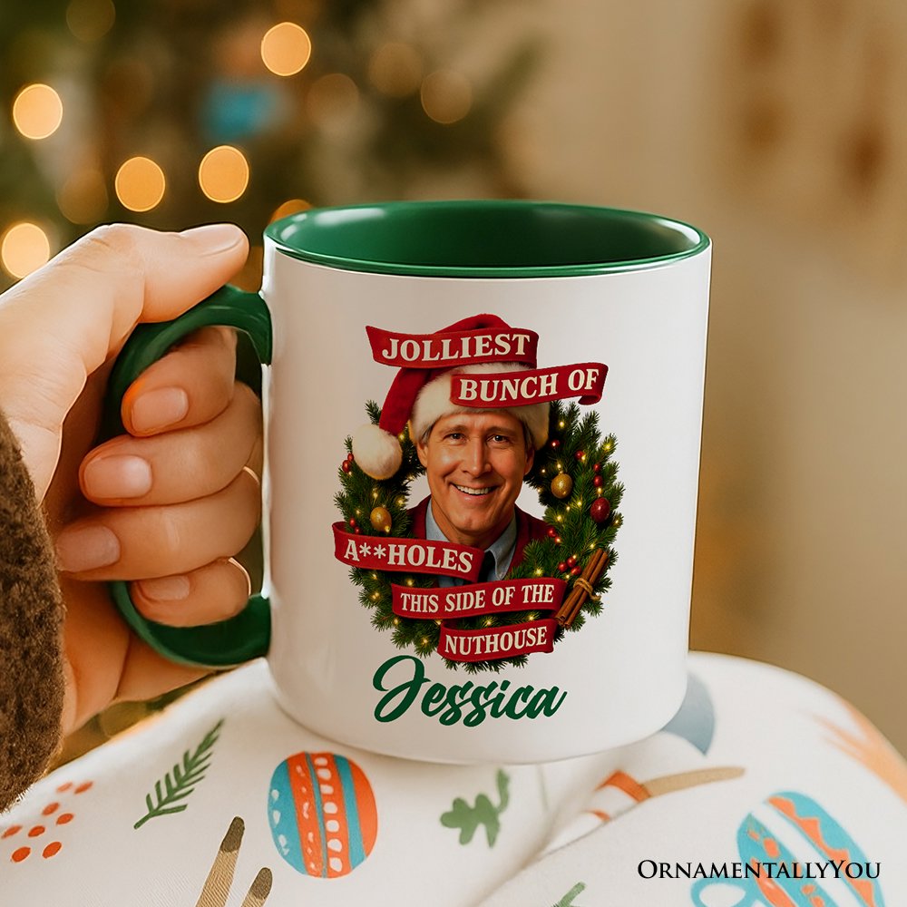 Jolliest Bunch of Assholes Personalized Mug, Griswold's Family Christmas Vacation Gift with Custom Name