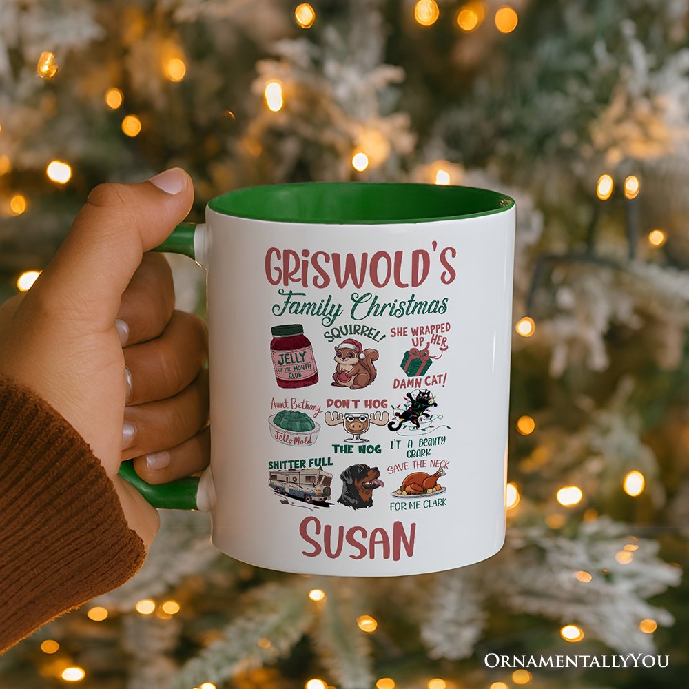 Griswold's Family Christmas Personalized Mug, Funny Retro Vacation Movie Quote Gift with Custom Name