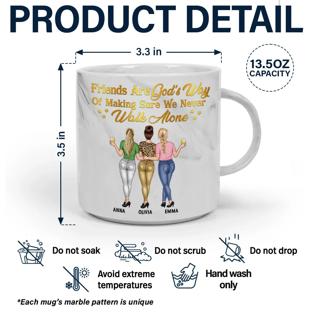 Friend Is God's Way - Personalized Marble Mug