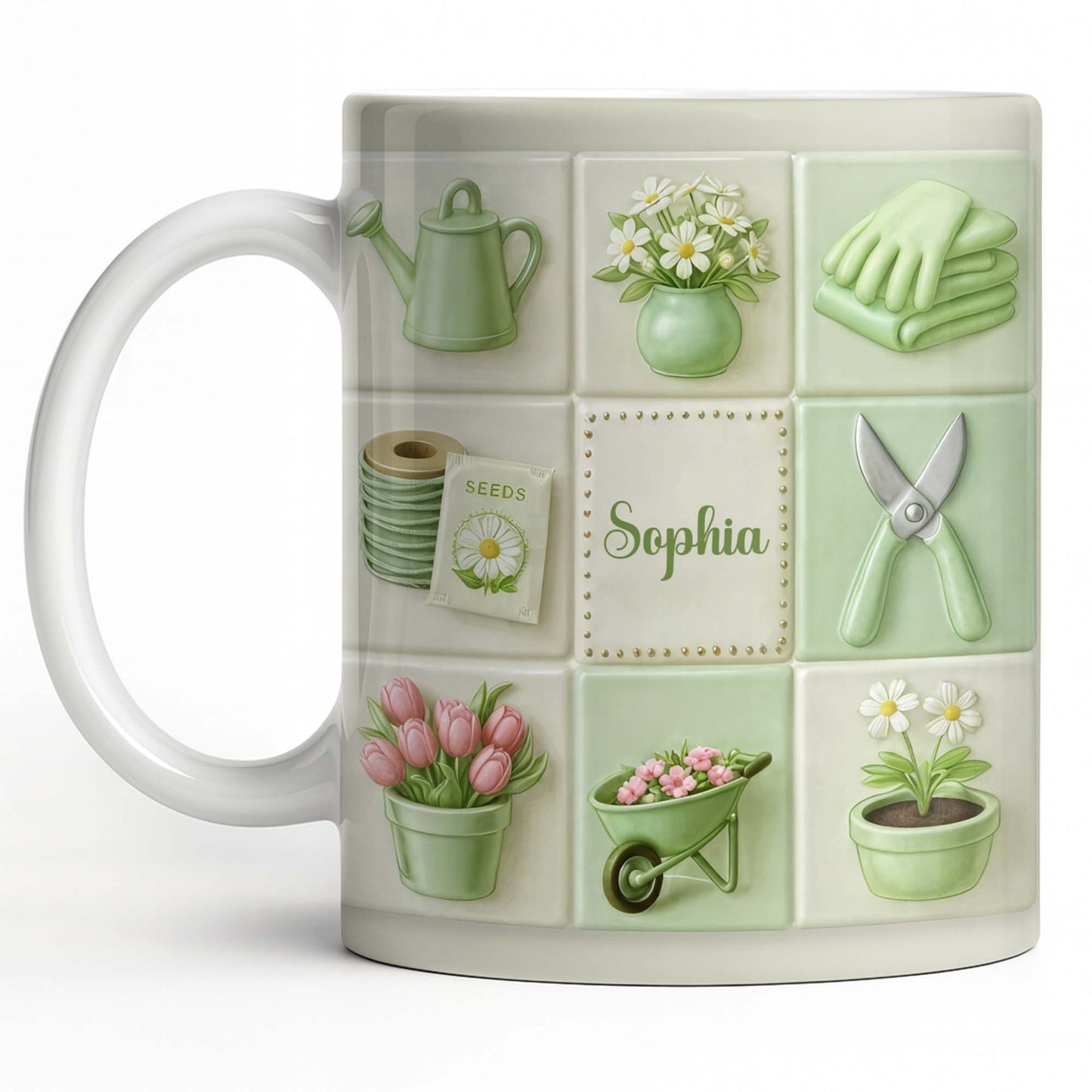Celebrate Your Love For Gardening With Gardening Tools And Flowers - Personalized Custom Coffee Mug - GAR032_MG