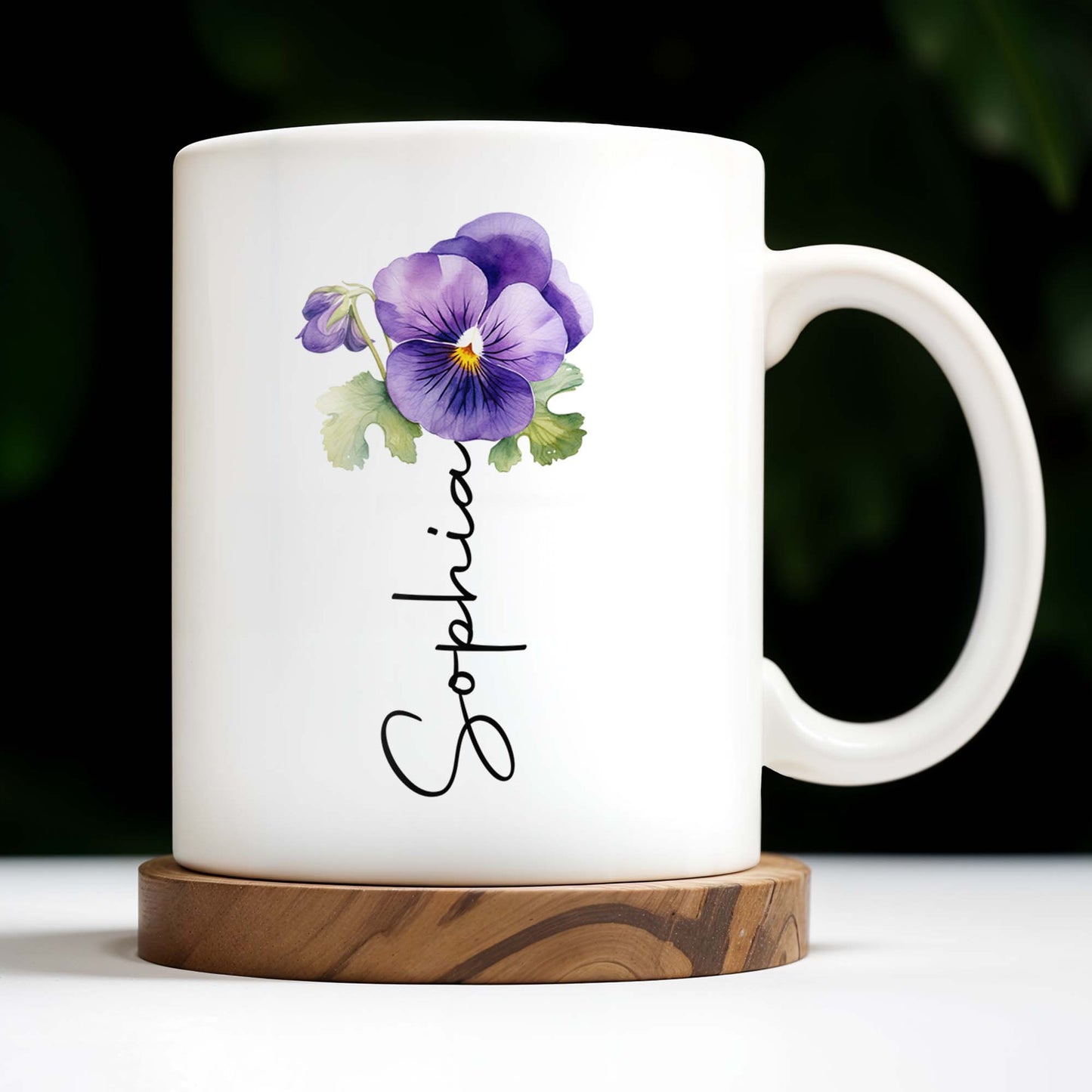 Love From Grandma To Granddaughter With Pansy Flower - Personalized Custom Coffee Mug - GDT021_MG