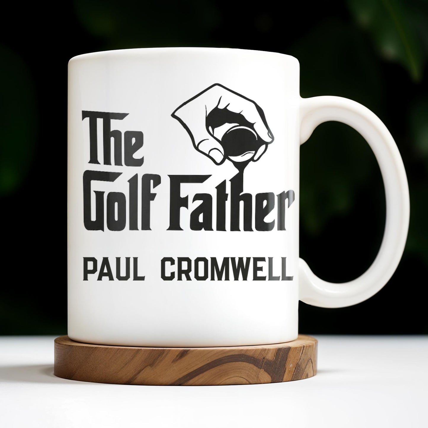 The Golf Father, Hand Holding Golf Ball - Personalized Custom Coffee Mug - GOLF001_MG