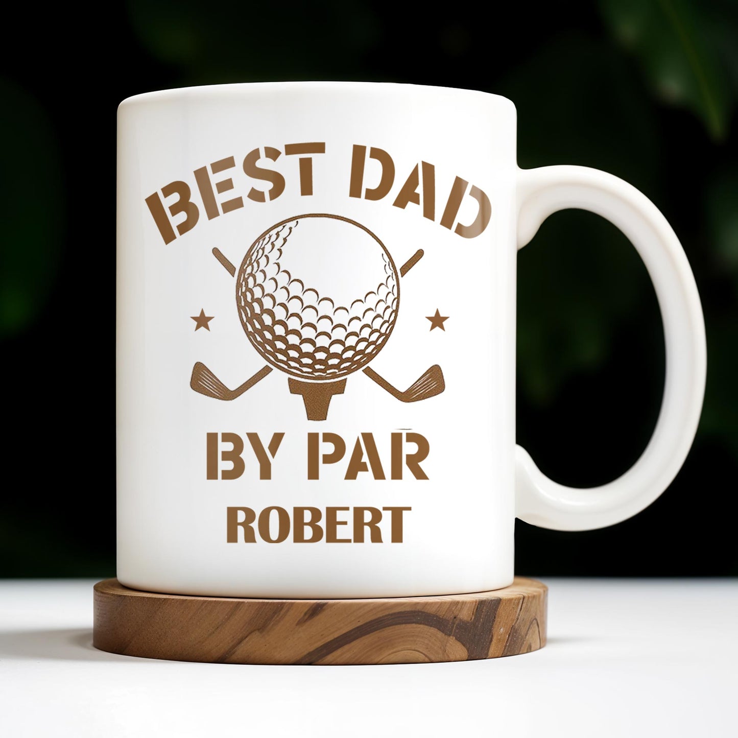 Best Dad By Par, Golf Ball and Golf Clubs - Personalized Custom Coffee Mug - GOLF003_MG