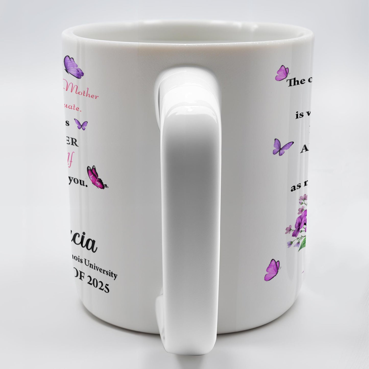 To My Daughter, The Only Thing Better Than Being Your Mother, Butterflies and Flowers - Personalized Custom Coffee Mug - GRAD296_MG