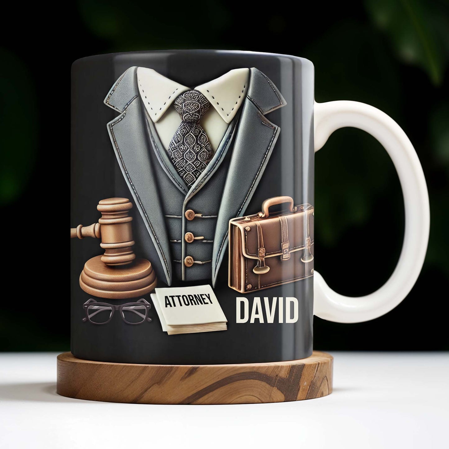Perfect Gift For The Legal Professional In Your Life, Suit And Gavel - Personalized Custom Coffee Mug - GRAD301_MG