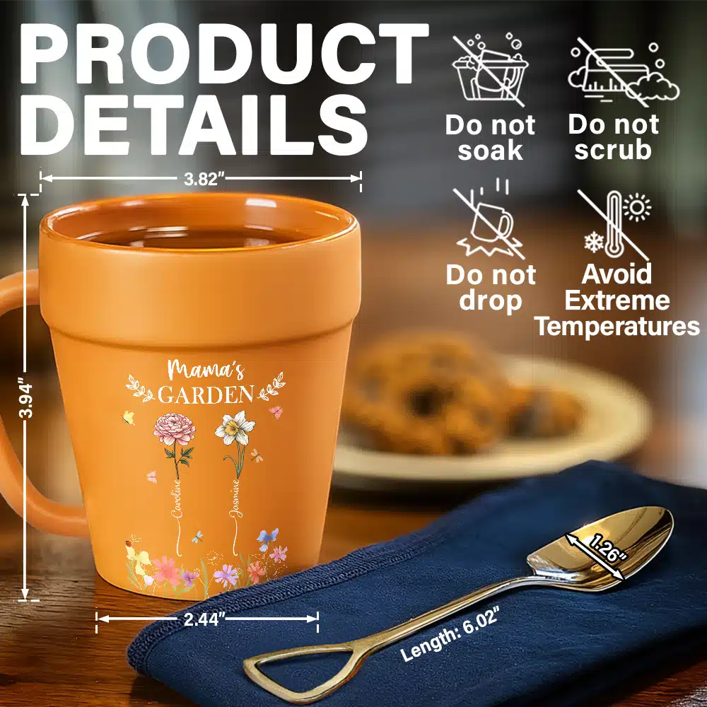 Grandma's Garden Birth Month Flower - Personalized Plant Pot Ceramic Mug