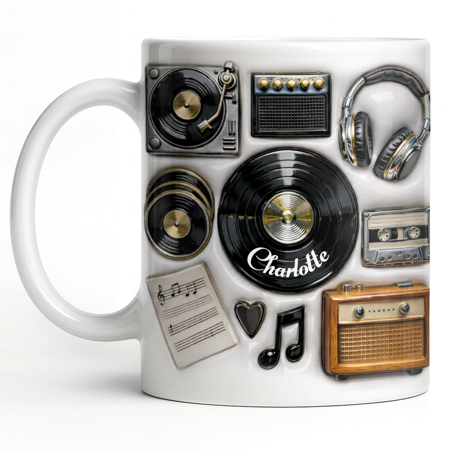 Celebrate Your Love for Classic Music Featuring Vintage Audio Equipment - Personalized Custom Coffee Mug - HOB029_MG