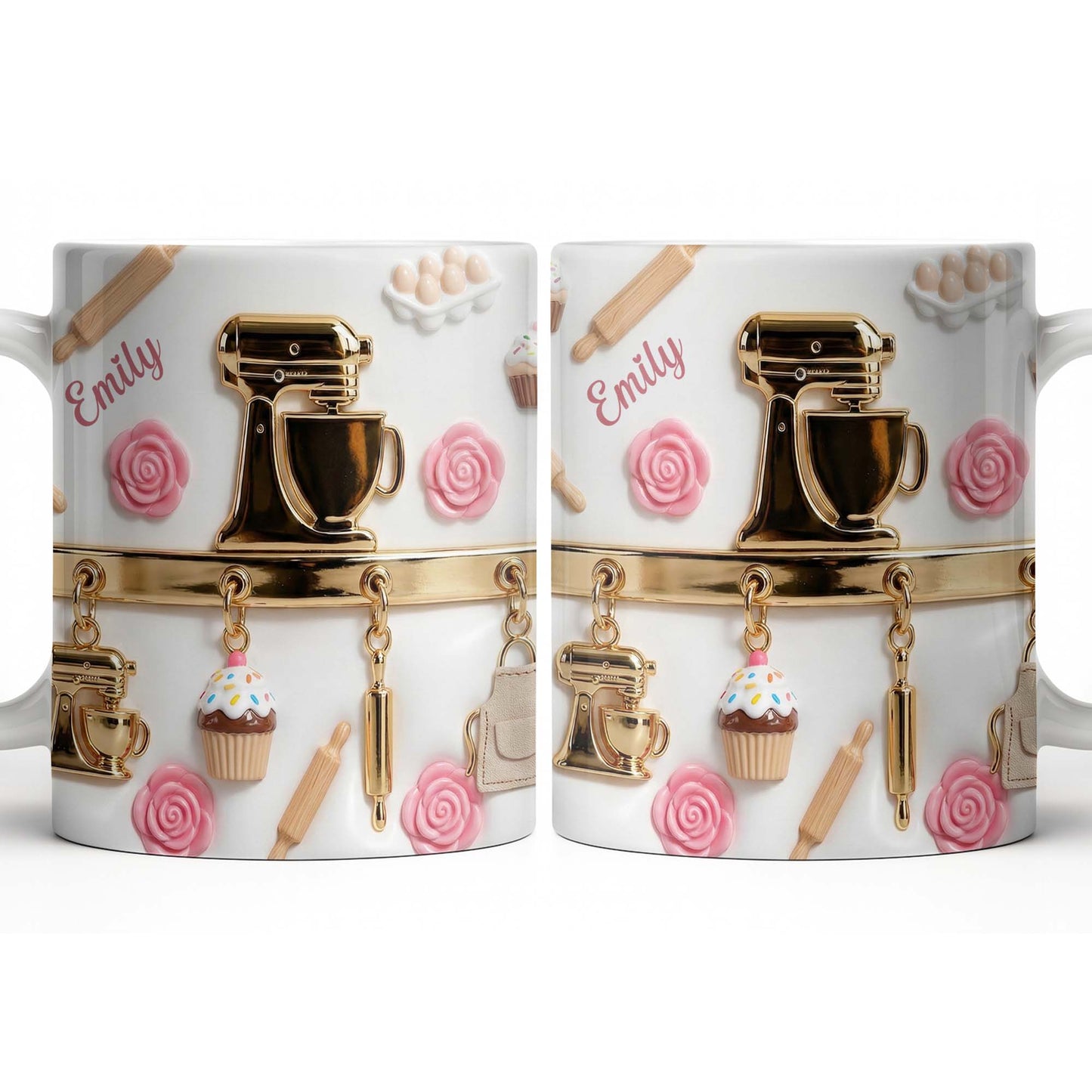 Personalize With Favorite Kitchen Gadgets And Flowers - Personalized Custom Coffee Mug - HOB034_MG