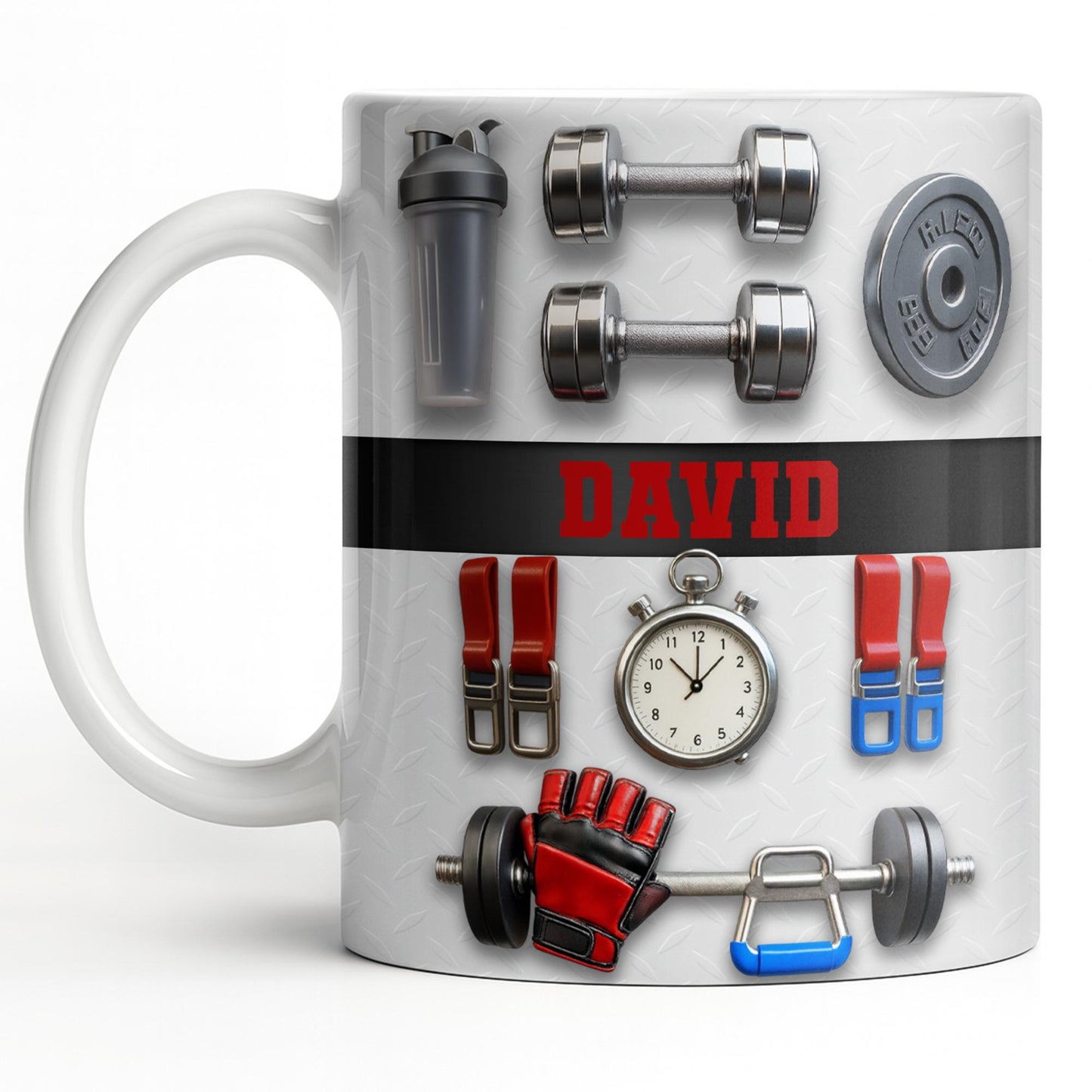 Customize With Your Special Name And Fitness Gear - Personalized Custom Coffee Mug - HOB035_MG